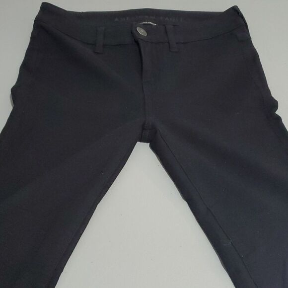 AMERICAN Eagle 28x27 black size 0 super stretch jeggings - Picture 5 of 8